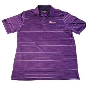 Greg Norman Purple Gray and White Stripe Golf Polo Barefoot Resort & Golf Men XL